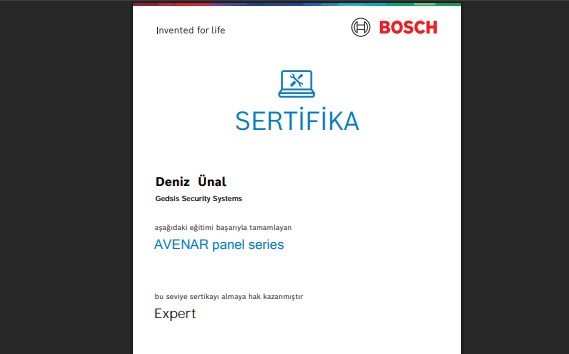 🎖️Bosch AVENAR Panel Series Expert Certification